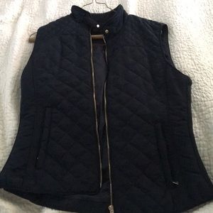 Zara Women Navy Puffer Vest